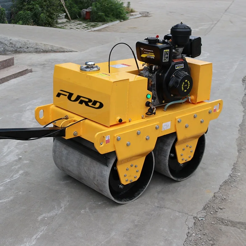 
Walk behind Smooth Double Drum Compactor Vibratory Roller FYL-S600C 