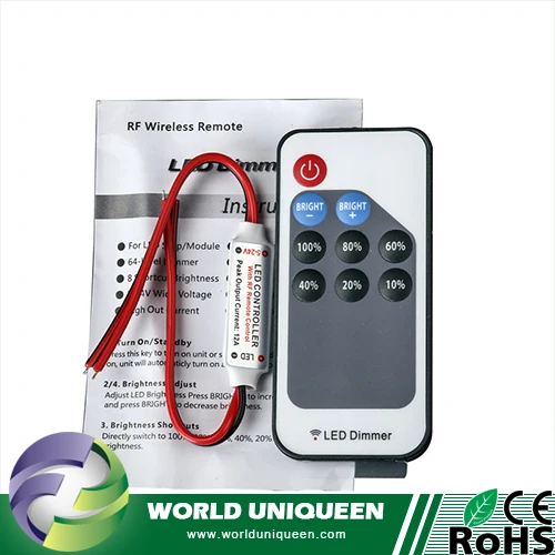 9 key DC5V 12V single color RF led dimmer controller Mini remote Control for LED Strip Light with SMD 5050/3528