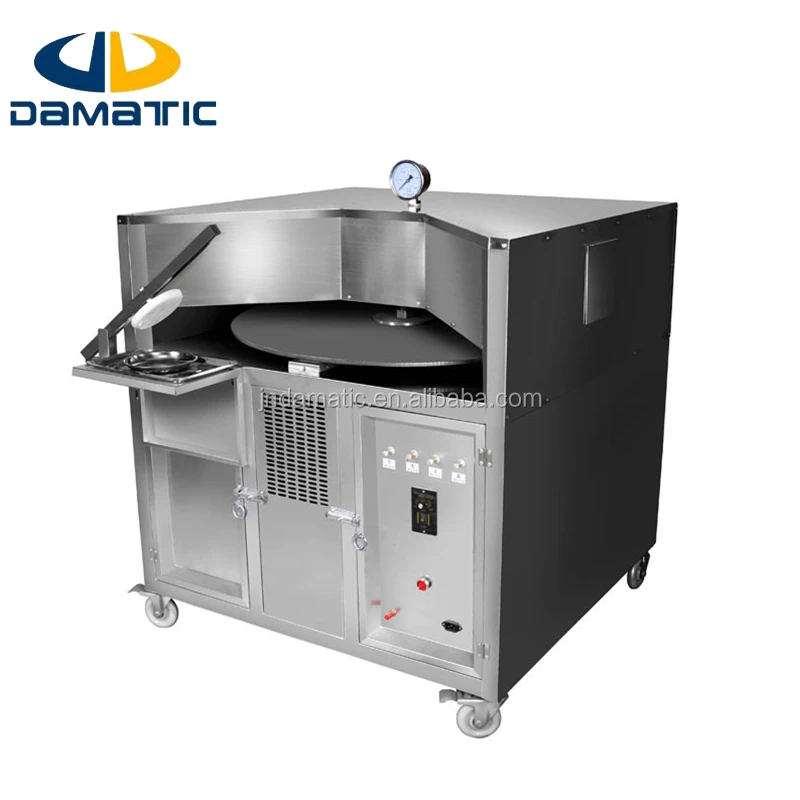 Speed adjustable rotary lebanese bread gas baking oven