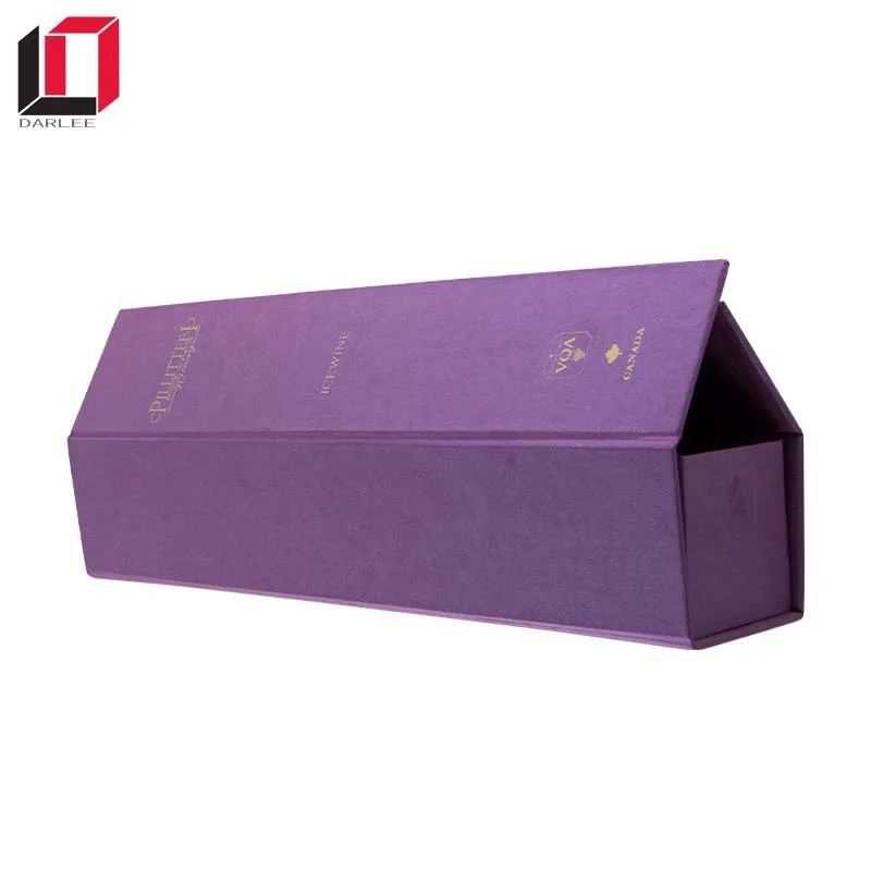 
Rectangle magnetic closure foldable paper packaging ice wine gift box 