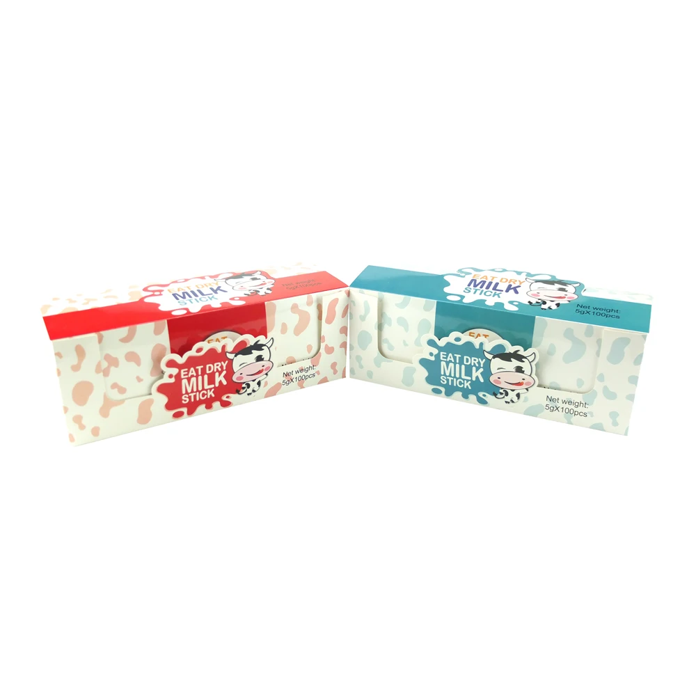 Box packing sweet dry chewy milk candy lollipop tablet
