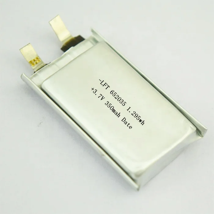 Hot sales 3.7 v 350mah li-ion rechargeable battery 652035 3.7v lipo battery for smart watch