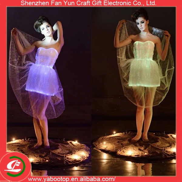 led optical fiber clothes for night club bar and party in stage performance show optic fiber