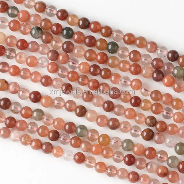
Loose gemstone natural quartz rutilated round red rutilated quartz 8mm beads 