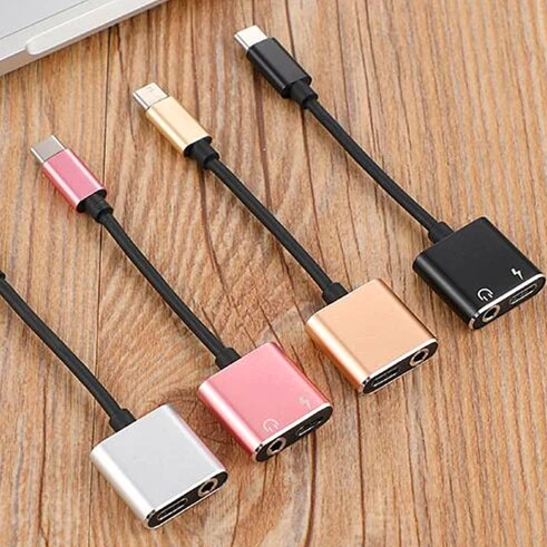 USB C to 3.5mm Audio Adapter  New Version 2 in 1 USB Type C Male to 3.5mm Female Earphone Converter Dongle and Charging