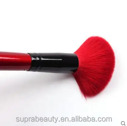 
25pcs Rose red wood handle make up brush with bag cosmetic brush 