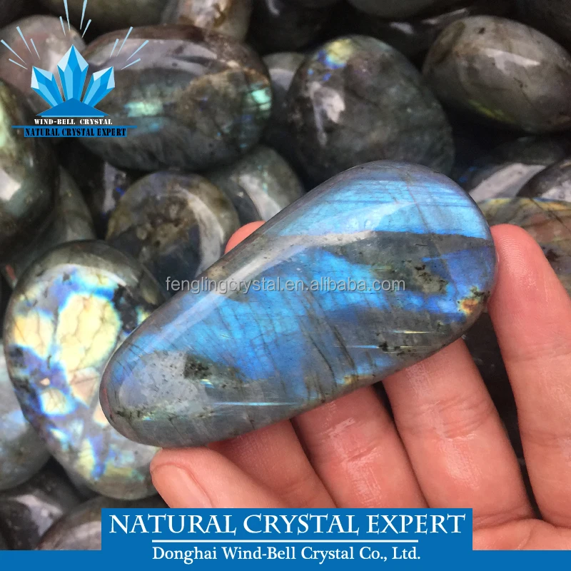 Wholesale Natural Crystal Madagascar Labradorite PalmStone Crystal Healing Specimens