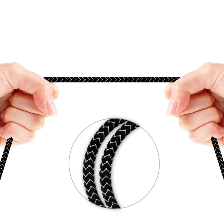 
Mobile Phone Use Micro USB Type C 8Pin to USB 2.0 3FT 6FT 10FT Nylon Braided and Fast Charging Cable 