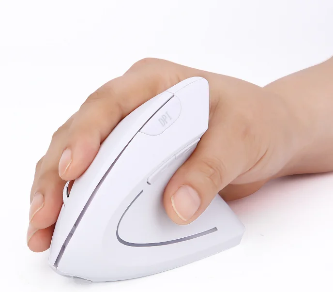 
2.4G Wireless vertical ergonomic mouse Built-in-Battery rechargeable mice with USB Receiver 
