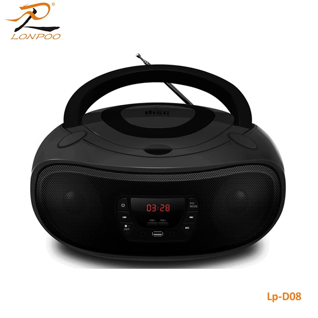 
Hot selling CD boombox stereo speaker green pink black color with fm usb aux blue tooth earphone jack 