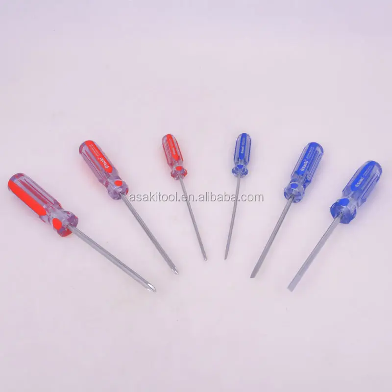 Magnetic tool Screwdrivers flat and star screwdriver with plastic color handle