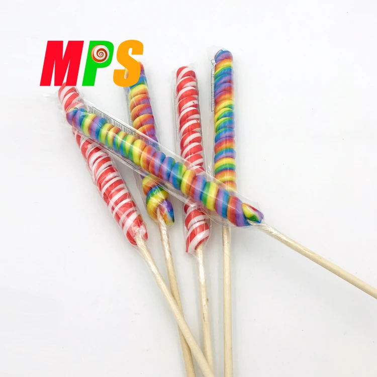 Festive Rainbow Shape Twist Stick Lollipop Candy