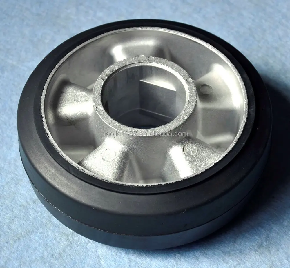 200X50 heavy duty aluminum core rubber casters