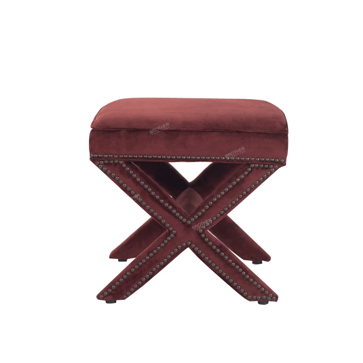 X legs wood stool ottoman small fashion wood stool