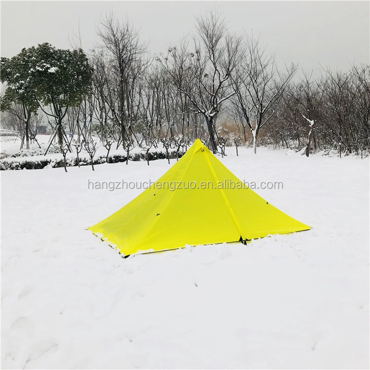 Ultralight Pyramid Snow Tent,CZX-245B Ultralight Waterproof Double Layers 2~3 Person Pyramid Tent for Four Season Camping
