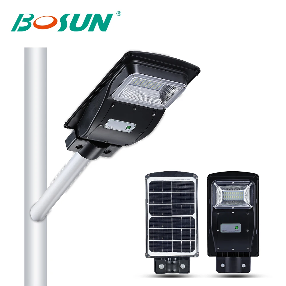 GEBOSUN High power outdoor IP65 3 years warranty outdoor PIR sensor 40watt solar streetlight