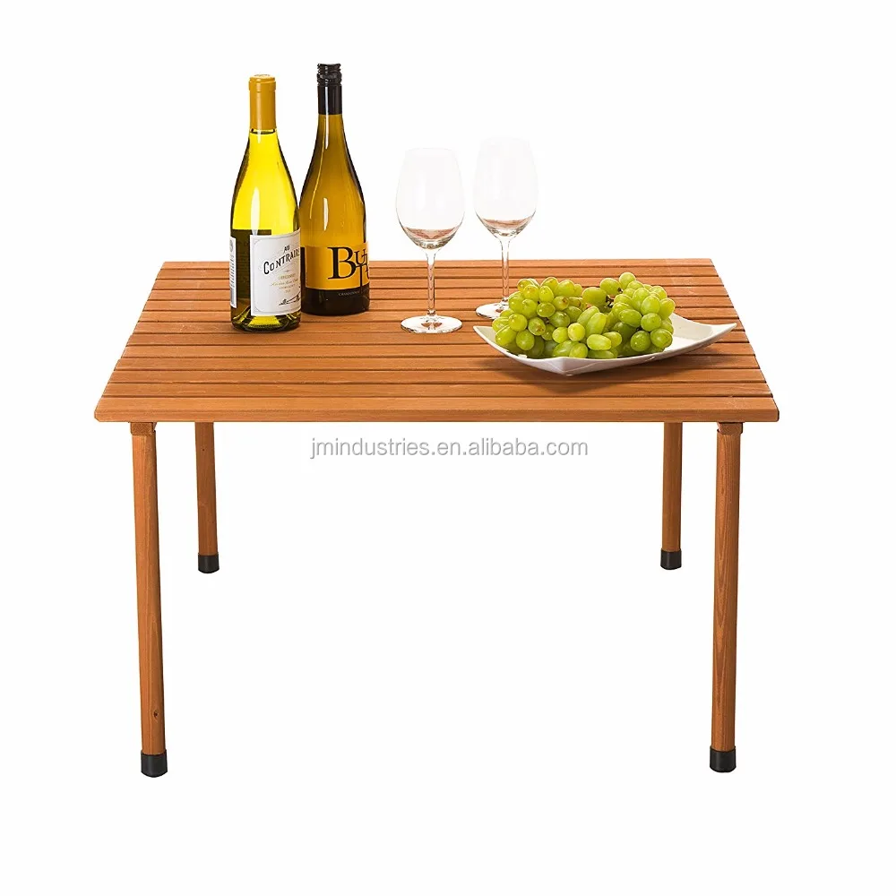 Low Wood Roll-up Picnic Table With Carrying Bag