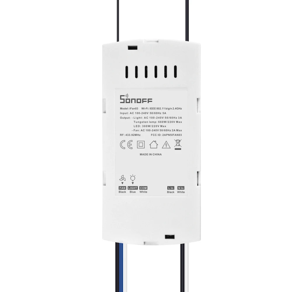  Новое поступление потолочный вентилятор и контроллер освещения SONOFF iFan03 с Wi-Fi переключатель APP/433 RF/Голосовое управление для автоматизации умного