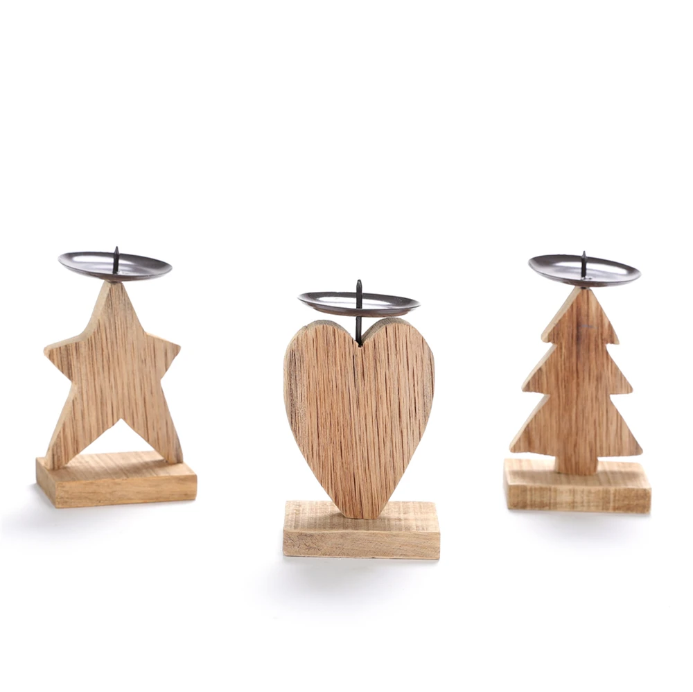 Wooden Handmade Candle Holder Vintage Christmas Tree Stand Driftwood Candle Holder