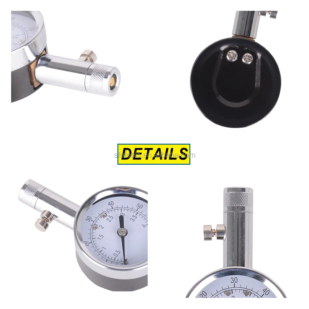 High Accuracy Metallic Dial Tire Pressure Gauge 60PSI for car