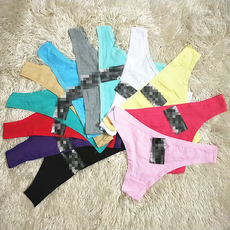 Hot Selling Women Cotton Briefs Underwear Bikini Panties Low Waist Women Thong G String Panties