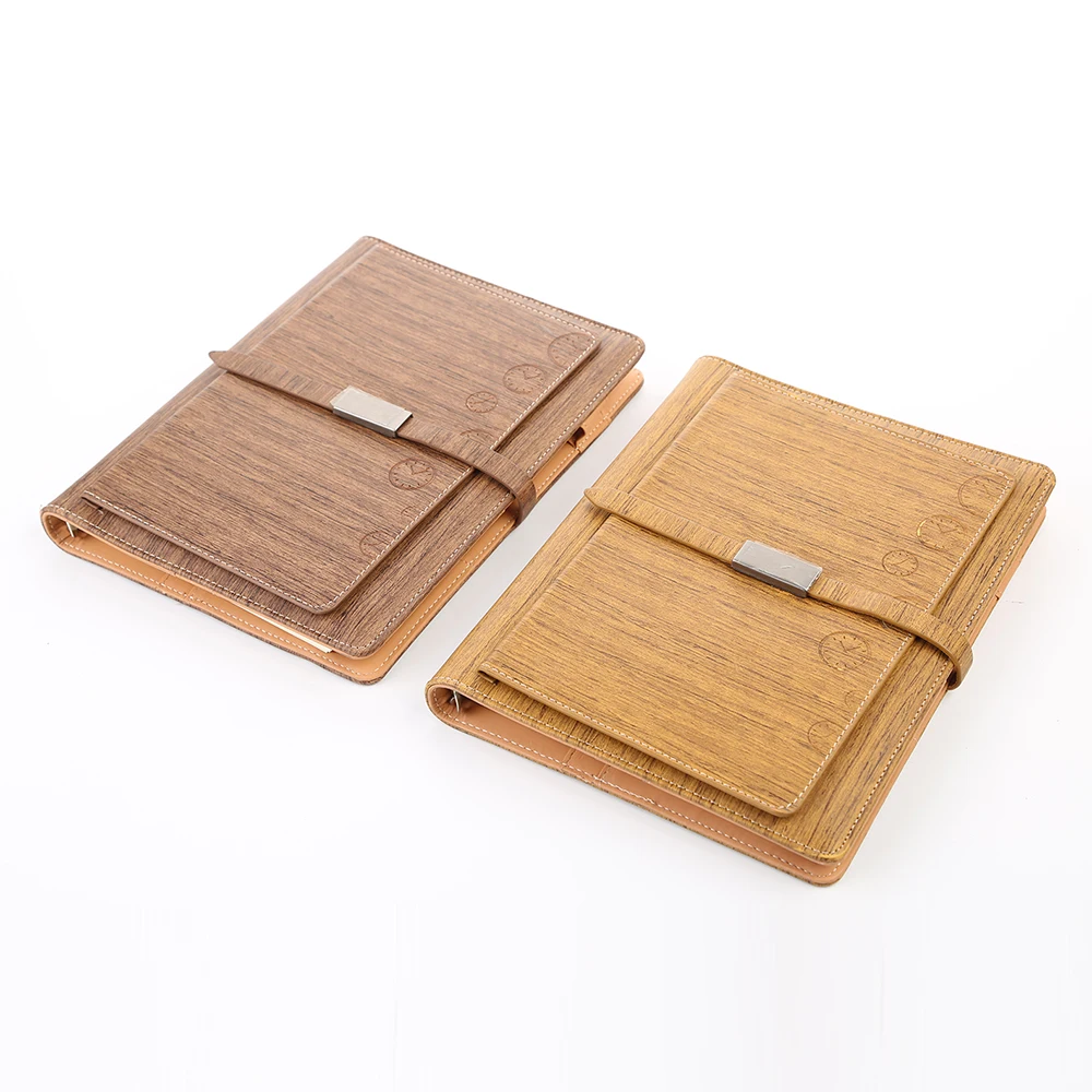 China erasable bamboo wooden texture cover notebook diaries for corporate gifting