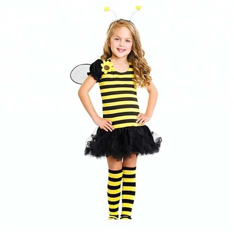 Wholesale costume yellow bee little girl skirt costume for kids
