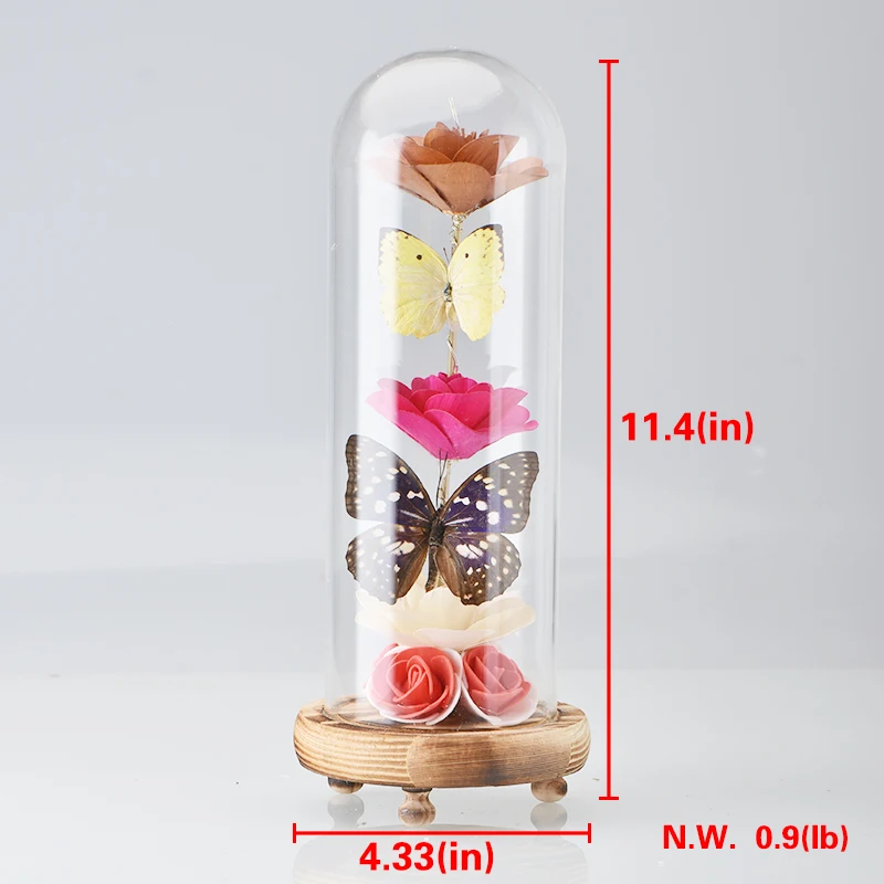 Hot sale Home& wedding decoration Various butterfly samples Custom artificial rose  flower For Baby Girl Gifts