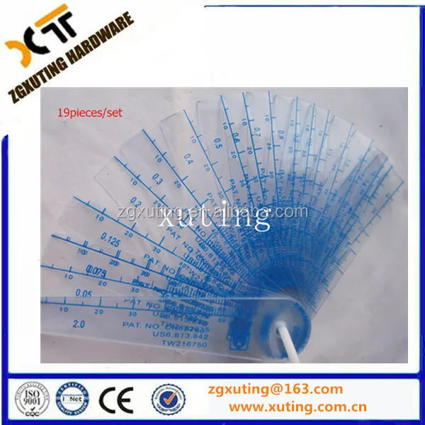0.05 to 1.5mm Thickness Plastic Metric Filler Feeler Gauge 18 blades/set  Gap Measuring Tool for Measuring Gap