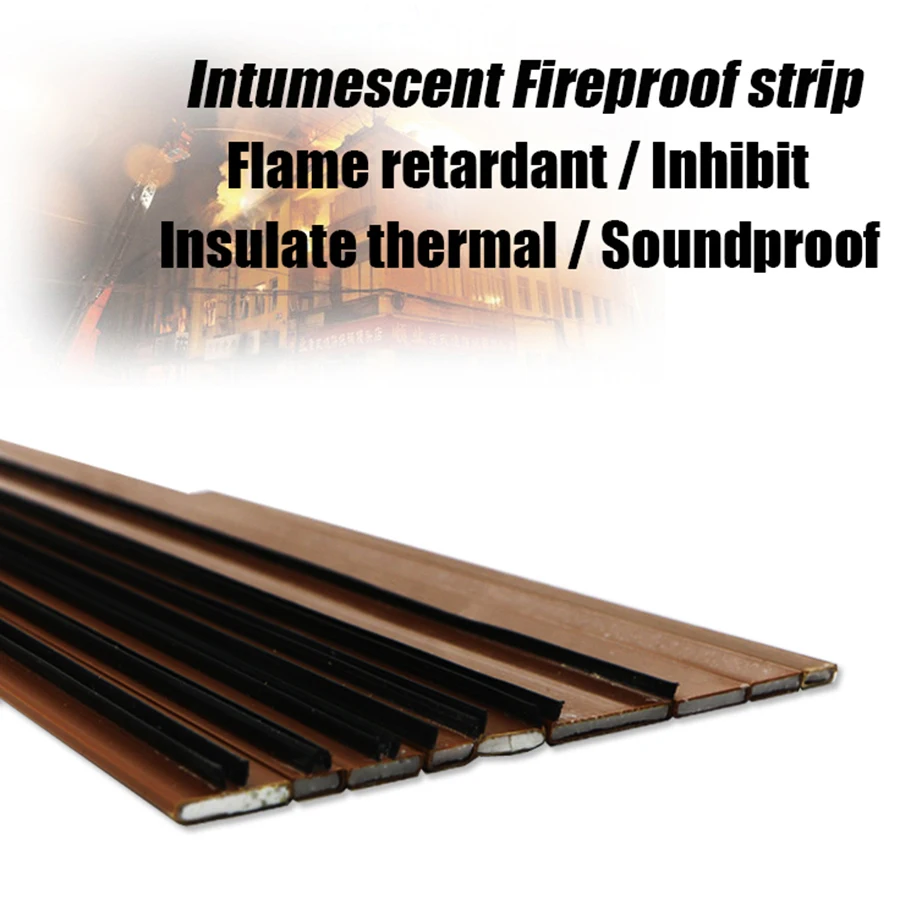 4x20x1050mm Self Adhesive Intumescent Sealing Strips PVC Casing Sodium Silicate Filling Door Window Fireproof Weather Strips