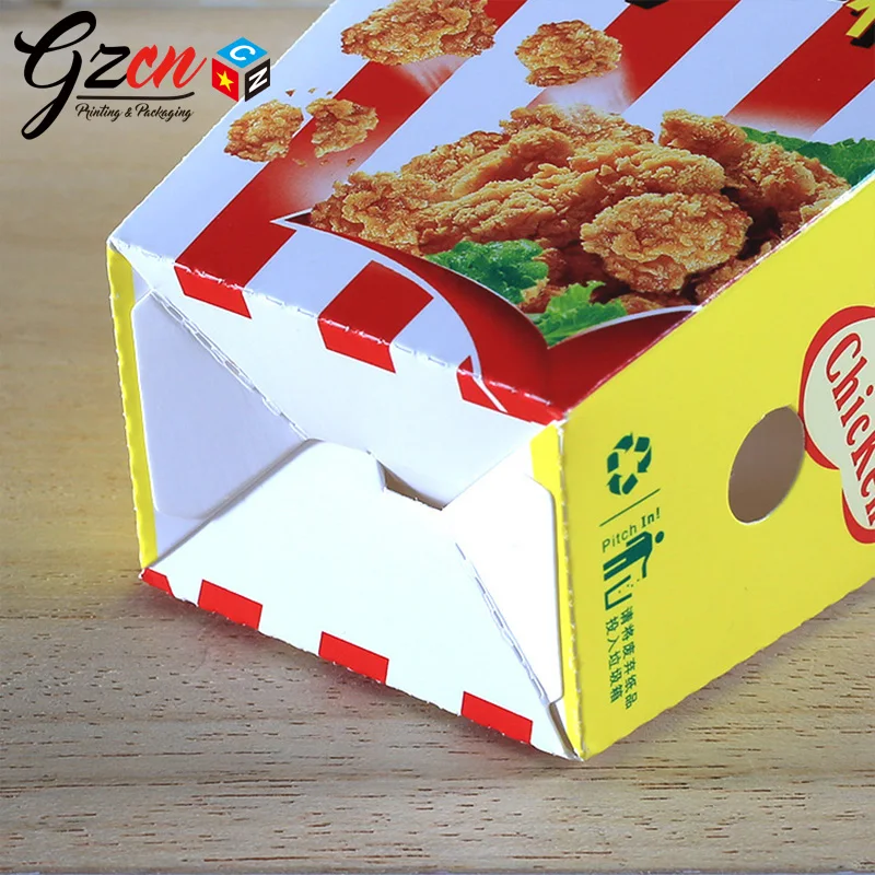 Customize Printing food packing Packaging Fried Popcorn chicken paper box