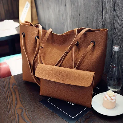
2017 Wholesale lady bags women handbag 2 pcs sets bag wholesale women tote bag 