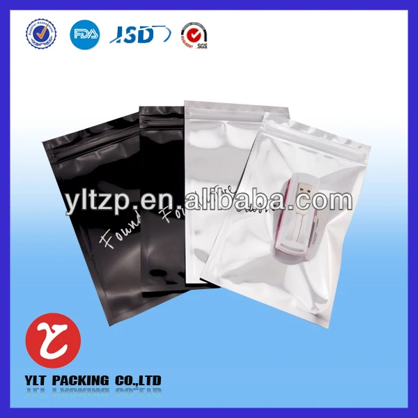 простой черный алюминиевая фольга ziplock мешок
