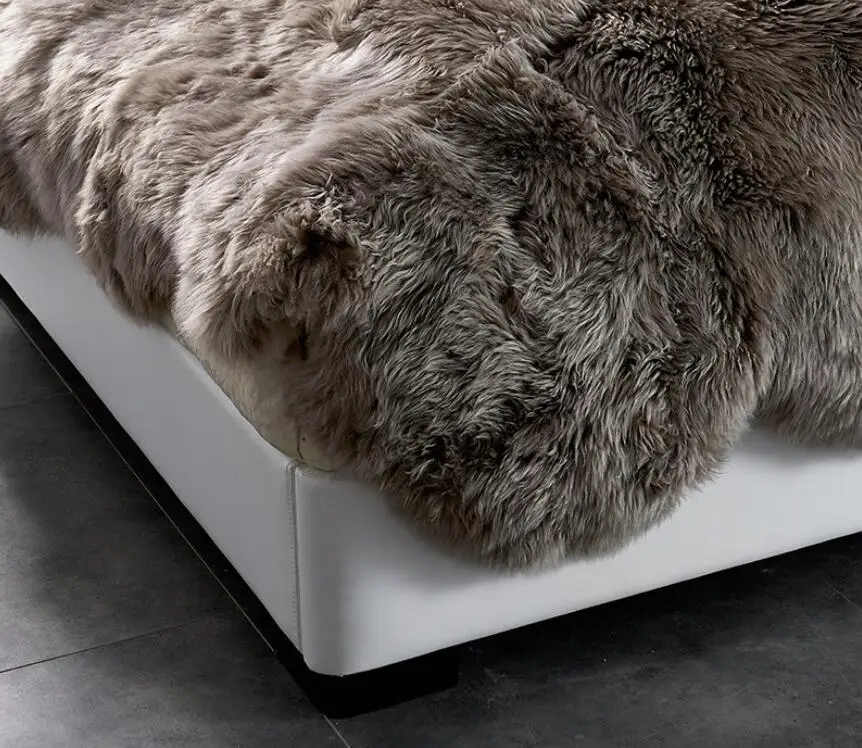 Real Australia Sheep Fur Skin  /  Long Hair Sheep Plate rug for bed