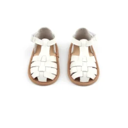 BEIBEINOYA New Kids Boy Sandals White Leather Baby Summer Sandals Baby Shoes Toddler