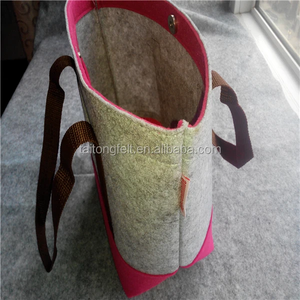 Red felt Noctua handmade bag wool felt bags