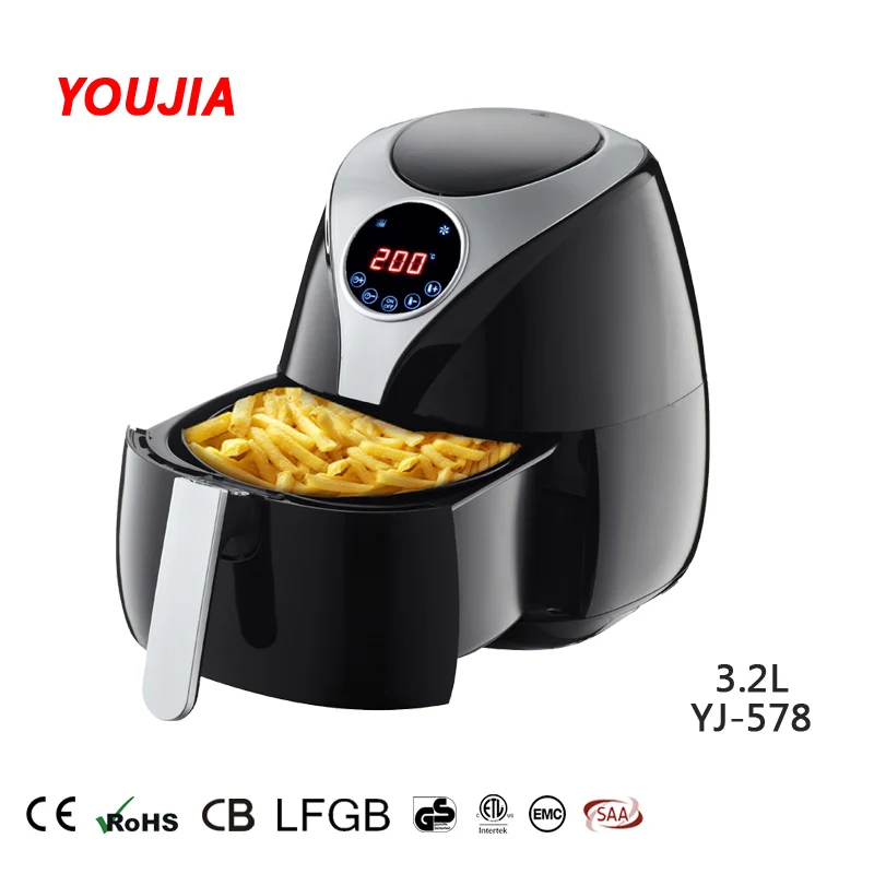 Мыть в посудомоечной машине 3.2L Бесплатная масла сенсорный экран управления 3D воздуха Фрайер