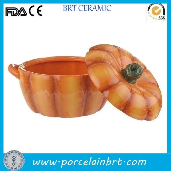 Thankful pumpkin shaped kitchen ceramic decorate Tureen
