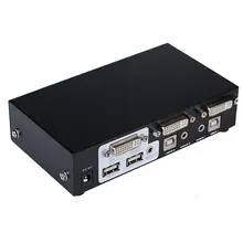MT VIKI Maituo 2102DL 2 Port KVM Switch DVI with Audio USB Mouse Keyboard Auto Hotkey