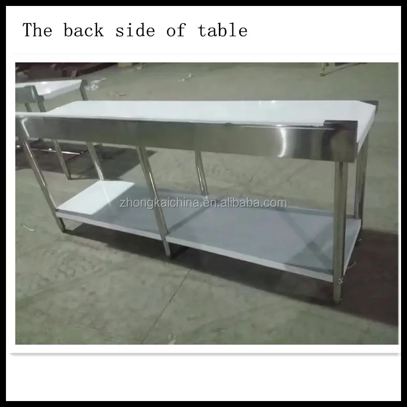 Commercial Long Bench High Quality Stainless Steel Work Table Stainless Steel 304/201/316 Available 6 Legs 2 Layer 0.6-2.0mm