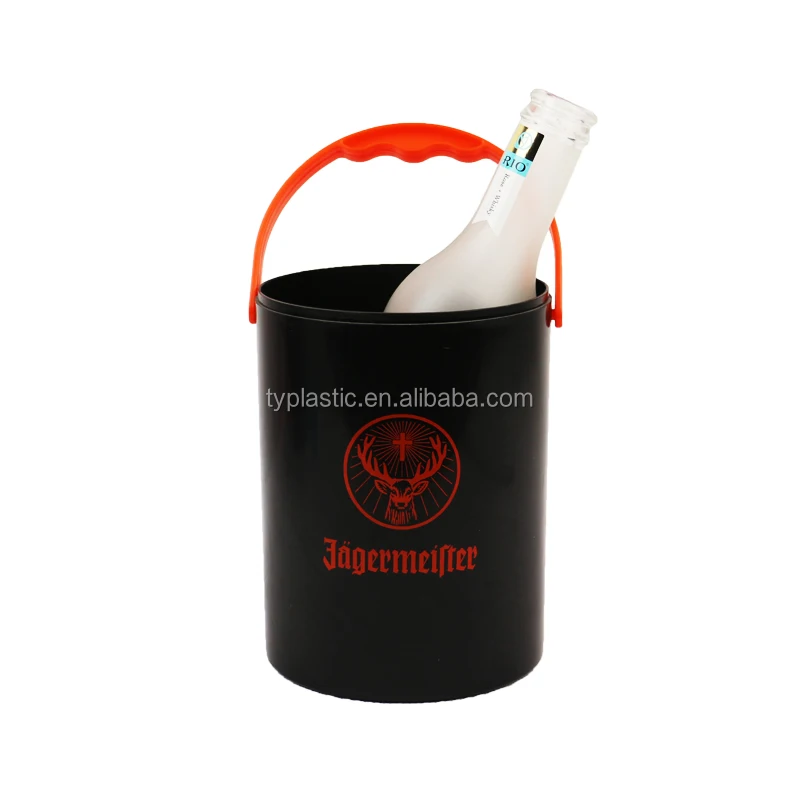 Factory Direct Wholesale Small Litre Plastic black color Ice bucket with handle without lid
