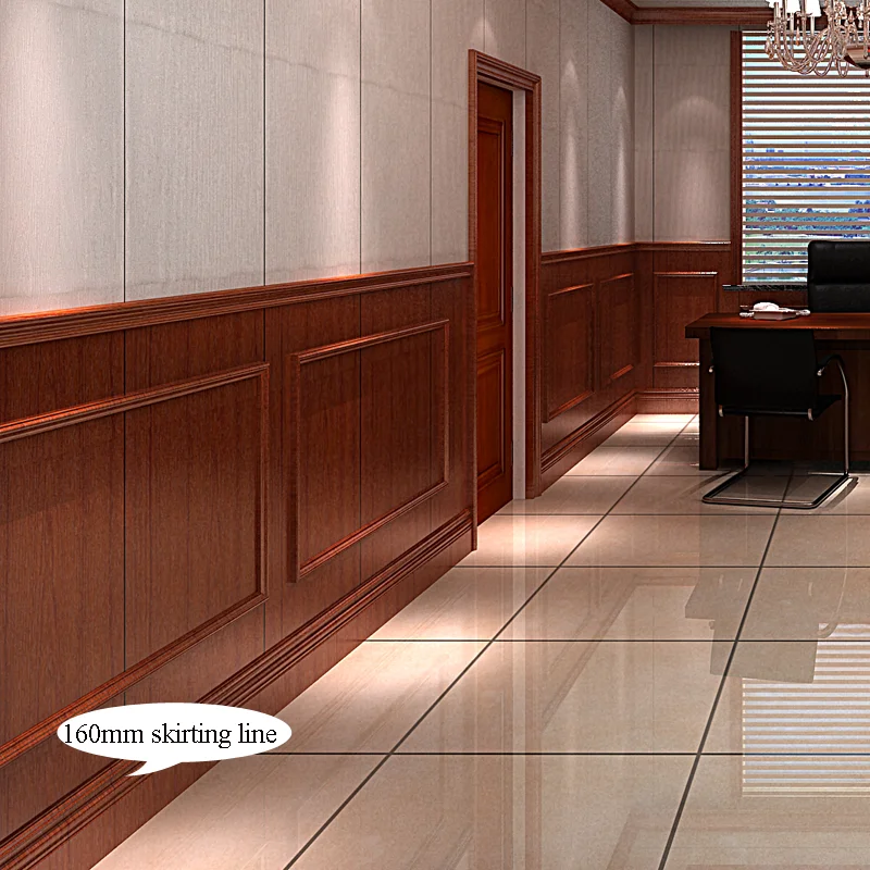 Interior Building Material Waterproof WPC wall panel 160mm skirting line