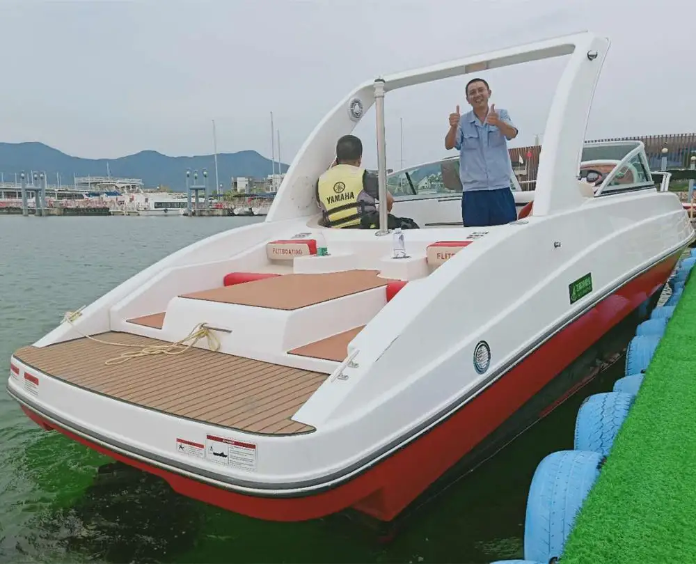 China yacht factory sale 7.3m 24ft  6 people sport boat fiberglass boats