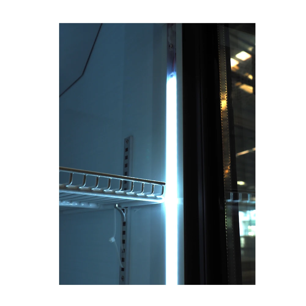 300L glass front vertical fridge display freezer