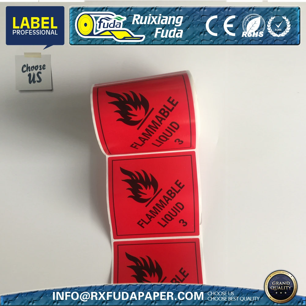 Dangerous goods label 100mm x 100mm,250pcs/roll GHS label