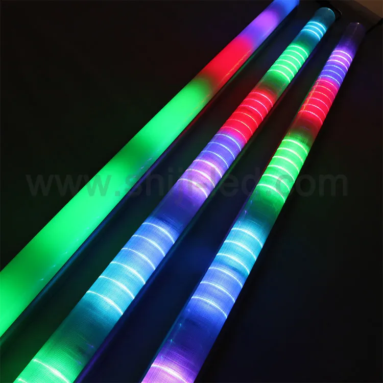 Waterproof ip67 addressable 12V milky white cover rgb pixel led tube for building facade