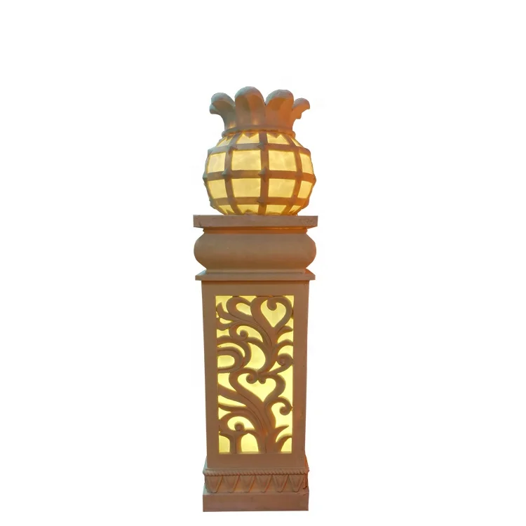 Классический декоративный светодиодный фонарь в форме столба из песчаника