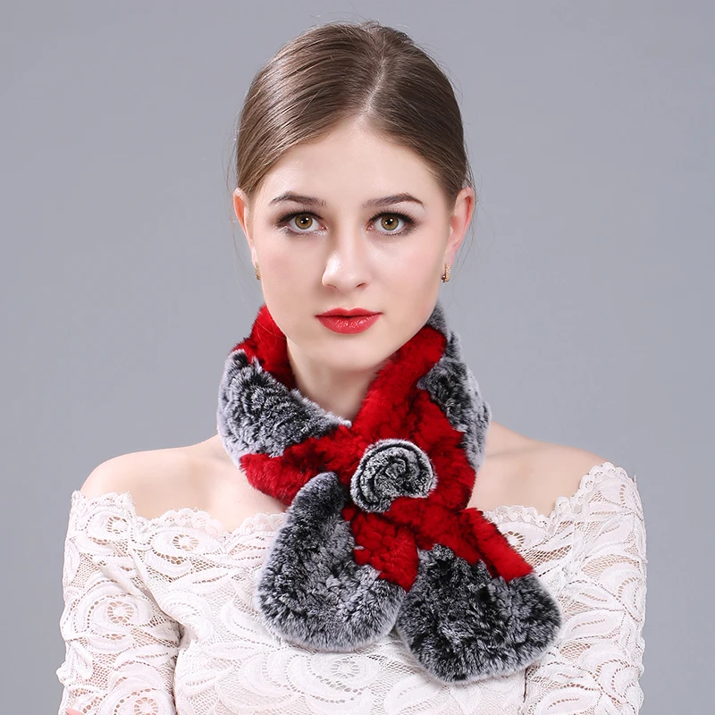 New products fashion woman winter warm dyed fur scarf