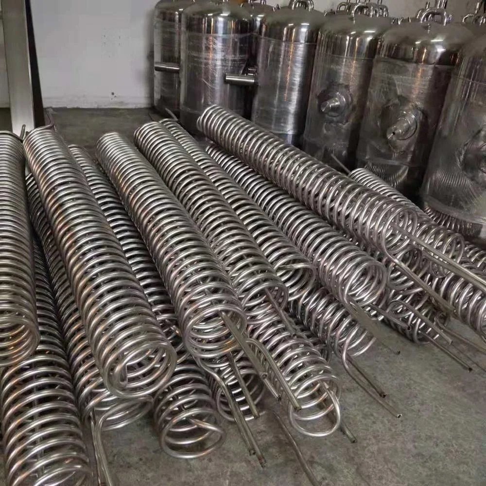 Stainless Steel Tri Clamp 4inch Flat End lid  with condensing coil and dip tube