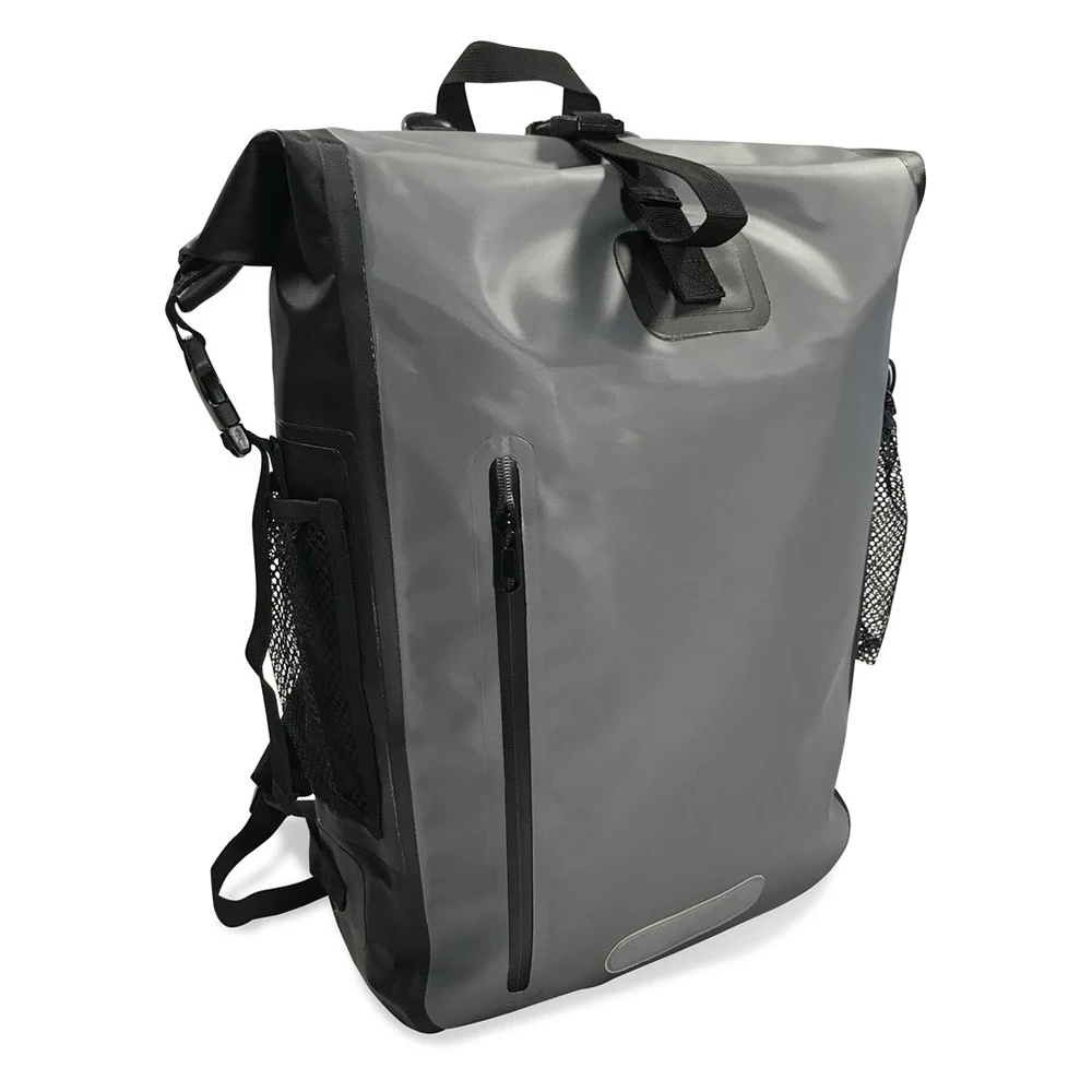 RF welded seams PVC TPU Roll Top Dry Waterproof Backpack Bag with Laptop Sleeve mesh pocket hiking,kayaking fishing equipment